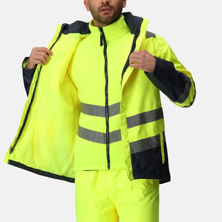 Men's Waterproof 3 In 1 Hi-Vis Jacket