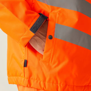Men's Hi-Vis Waterproof Insulated Reflective Overhead Bomber Jacket