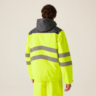 Men's Hi-Vis Waterproof Insulated Reflective Overhead Bomber Jacket