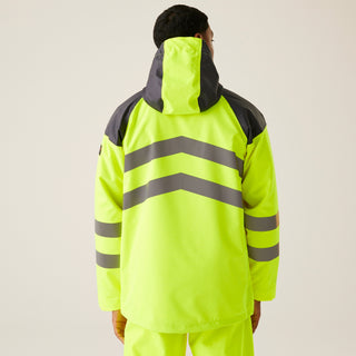 Men's Hi-Vis Waterproof Reflective Hooded Jacket