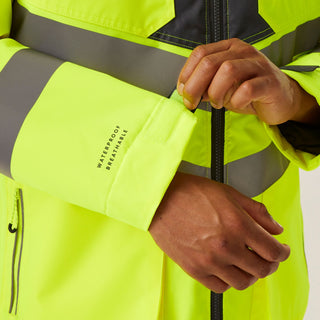Men's Hi-Vis Waterproof Reflective Hooded Jacket