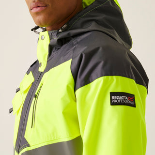 Men's Hi-Vis Waterproof Reflective Hooded Jacket