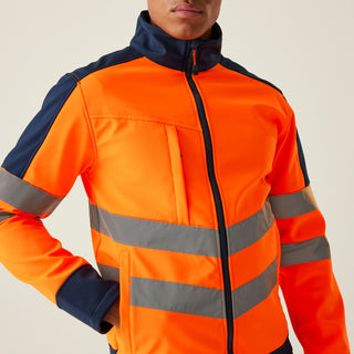 Men's Hi-Vis 3 Layer Softshell Reflective Work Jacket