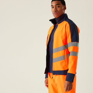 Men's Hi-Vis 3 Layer Softshell Reflective Work Jacket