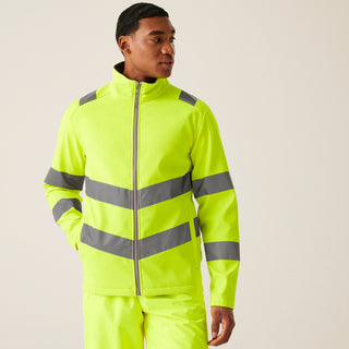 Men's Hi-Vis Pro Contract Ablaze 2 Layer Softshell Jacket