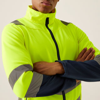 Men's Hi-Vis 2-Layer Softshell Jacket Yellow Navy