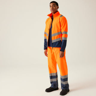 Men's Hi-Vis 2-Layer Softshell Jacket Yellow Navy