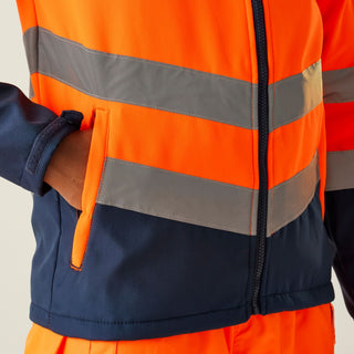 Men's Hi-Vis 2-Layer Softshell Jacket Yellow Navy