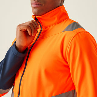 Men's Hi-Vis 2-Layer Softshell Jacket Yellow Navy