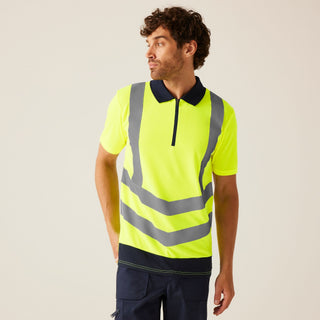 Men's Hi Vis Pro Reflective Polo Work Shirt