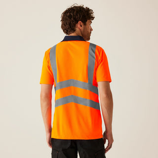 Men's Hi Vis Pro Reflective Polo Work Shirt