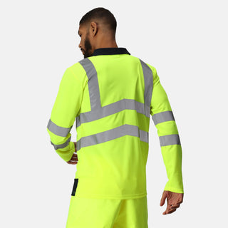 Men's Hi-Vis Long Sleeved Polo Shirts