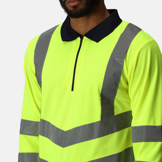 Men's Hi-Vis Long Sleeved Polo Shirts
