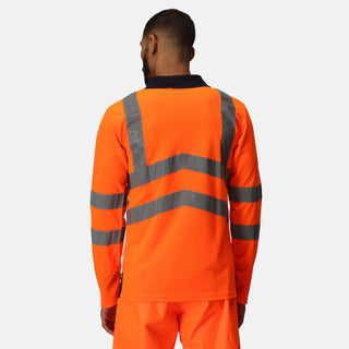 Men's Hi-Vis Long Sleeved Polo Shirts