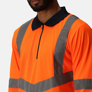 Men's Hi-Vis Long Sleeved Polo Shirts