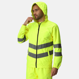 Men's Hi-Vis Pro Waterproof Reflective Packaway Work Jacket